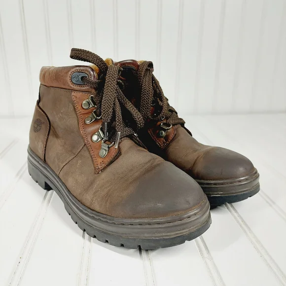 Timberland 1234 242 Hiking Nubuck Leather Brown Lace Up Boots X374 - Picture 4 of 11